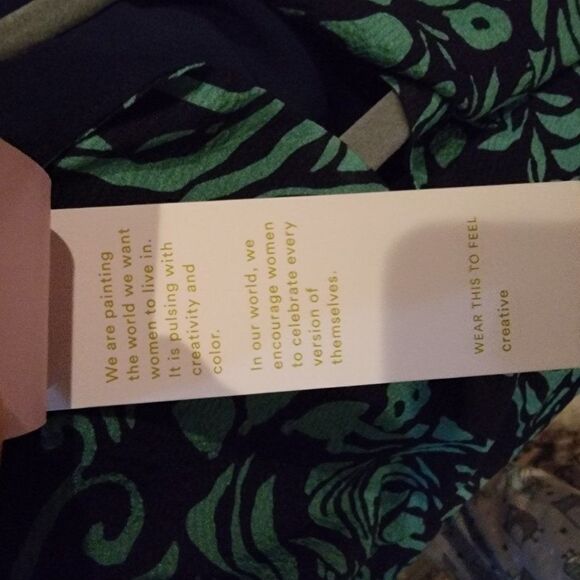 Tanya Taylor Telissa Ruffle Dress Green Navy Print Silk Dress Size 2 - Picture 10 of 16